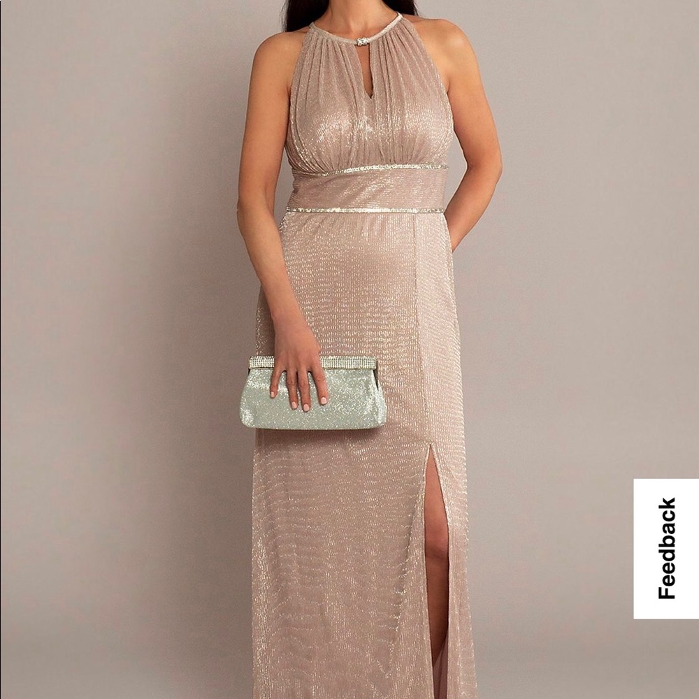 Mother of Bride/Prom Dress. Halter top!Rose Gold  Size 12 New With Tags!